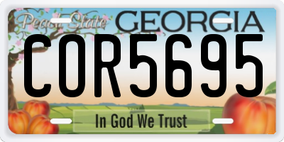 GA license plate COR5695