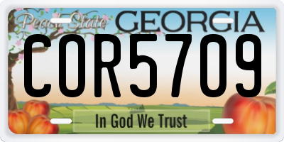 GA license plate COR5709