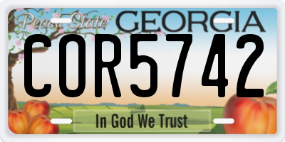 GA license plate COR5742