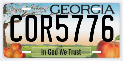 GA license plate COR5776