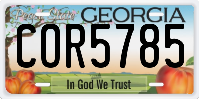 GA license plate COR5785