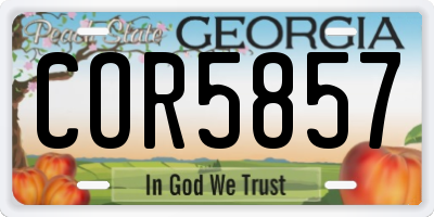 GA license plate COR5857