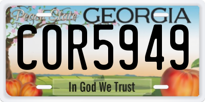 GA license plate COR5949