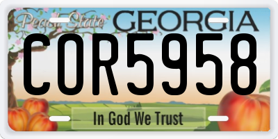 GA license plate COR5958