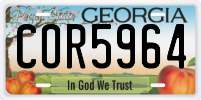 GA license plate COR5964