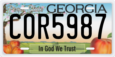 GA license plate COR5987