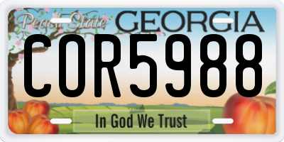 GA license plate COR5988