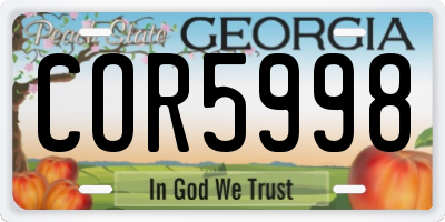 GA license plate COR5998