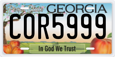 GA license plate COR5999