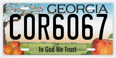GA license plate COR6067