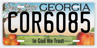 GA license plate COR6085