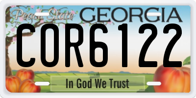 GA license plate COR6122