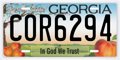 GA license plate COR6294
