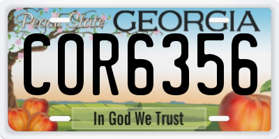 GA license plate COR6356