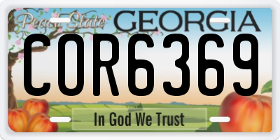 GA license plate COR6369