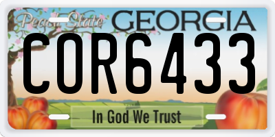 GA license plate COR6433