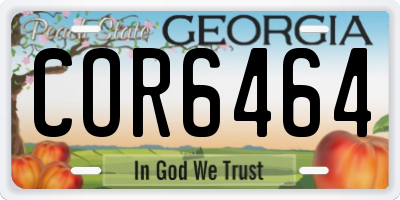 GA license plate COR6464
