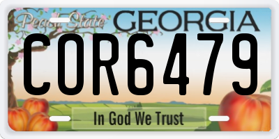 GA license plate COR6479