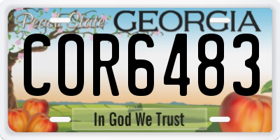 GA license plate COR6483