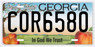 GA license plate COR6580