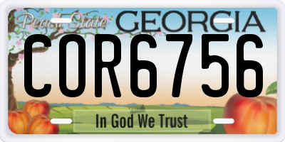 GA license plate COR6756