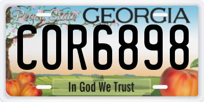 GA license plate COR6898