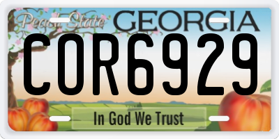 GA license plate COR6929