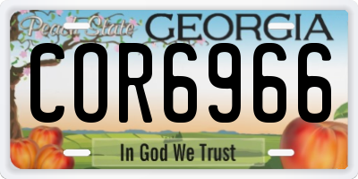 GA license plate COR6966