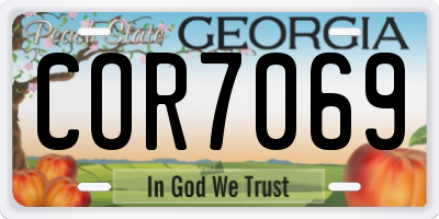 GA license plate COR7069
