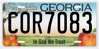 GA license plate COR7083
