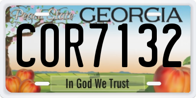 GA license plate COR7132