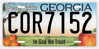 GA license plate COR7152