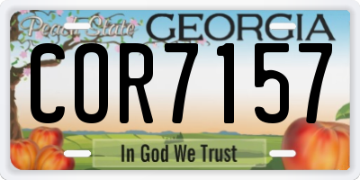 GA license plate COR7157