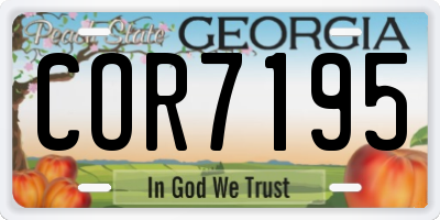 GA license plate COR7195