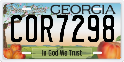 GA license plate COR7298