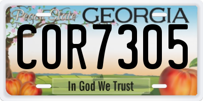 GA license plate COR7305