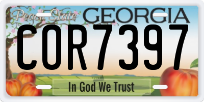 GA license plate COR7397