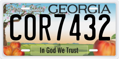 GA license plate COR7432