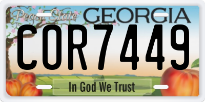 GA license plate COR7449
