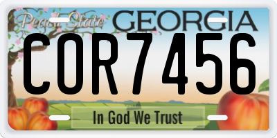 GA license plate COR7456