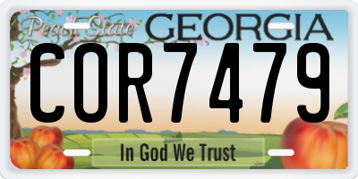 GA license plate COR7479