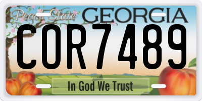 GA license plate COR7489