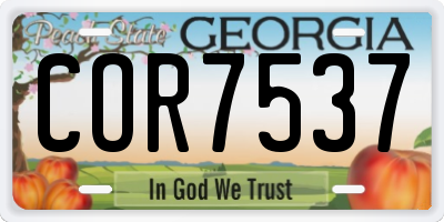 GA license plate COR7537