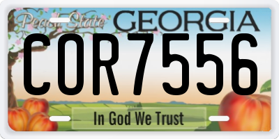 GA license plate COR7556