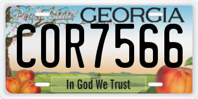 GA license plate COR7566