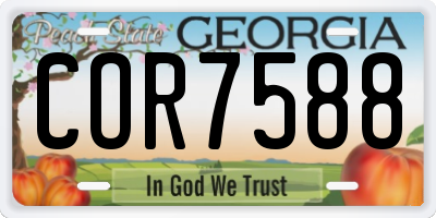 GA license plate COR7588