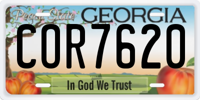 GA license plate COR7620