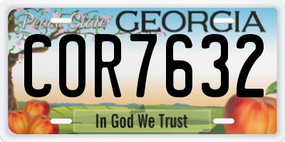 GA license plate COR7632