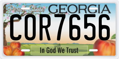 GA license plate COR7656