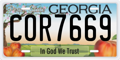GA license plate COR7669